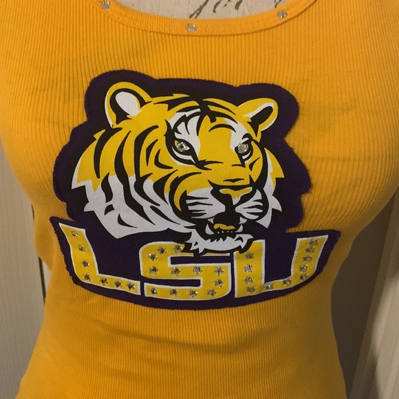 NWOT LSU Tank with Rhinestones Size Medium - Picture 2 of 5